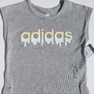 Girls Adidas Sleeveless Grey T-shirt